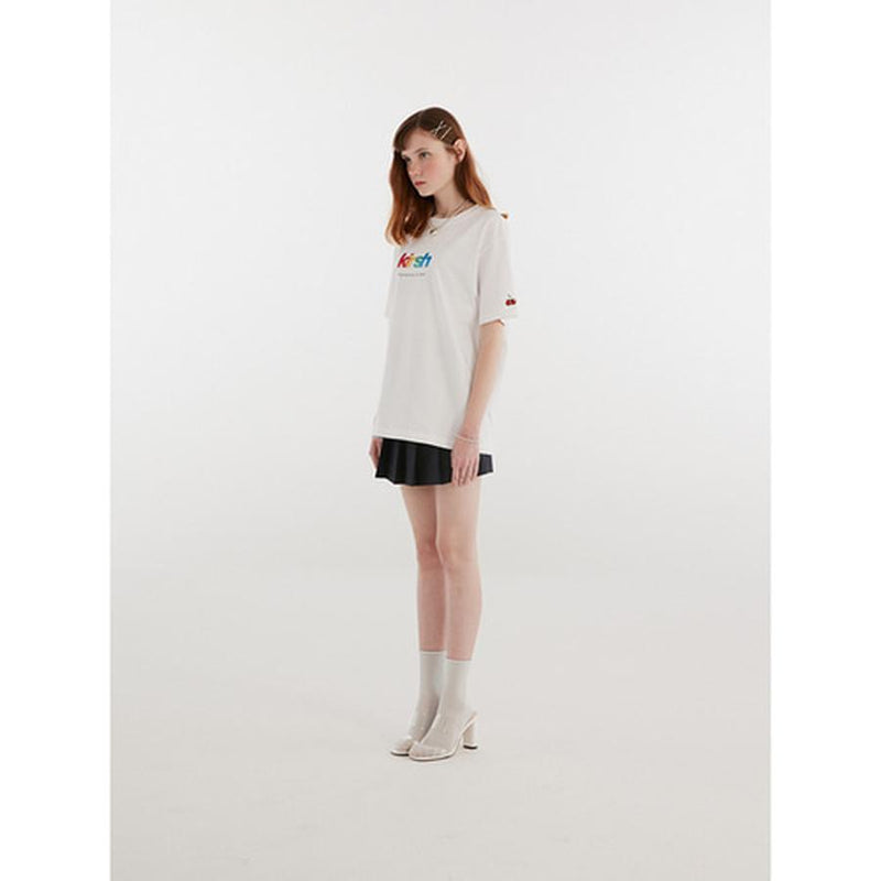 Kirsh - Glitter Rainbow Logo T-Shirt - White