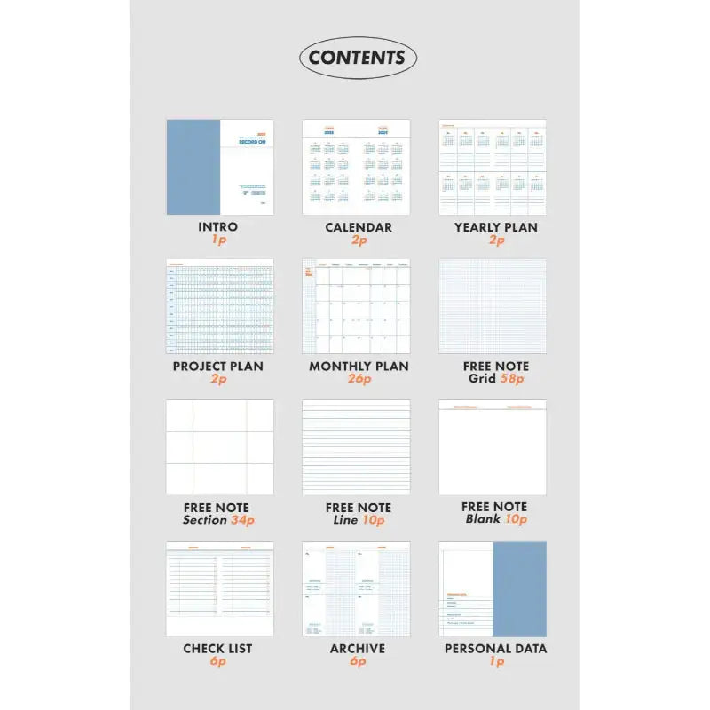 ICONIC - 2023 Record-On Monthly Slim Diary - ICONIC - Diary - Harumio