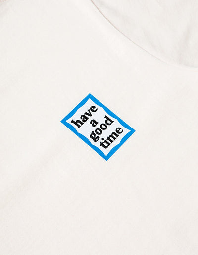have a good time - Mini Blue Frame Short Sleeve T-shirt - Cream