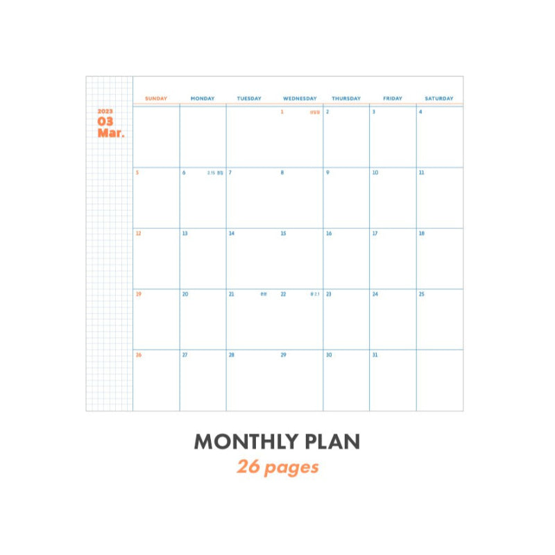 ICONIC - 2023 Record-On Monthly Slim Diary