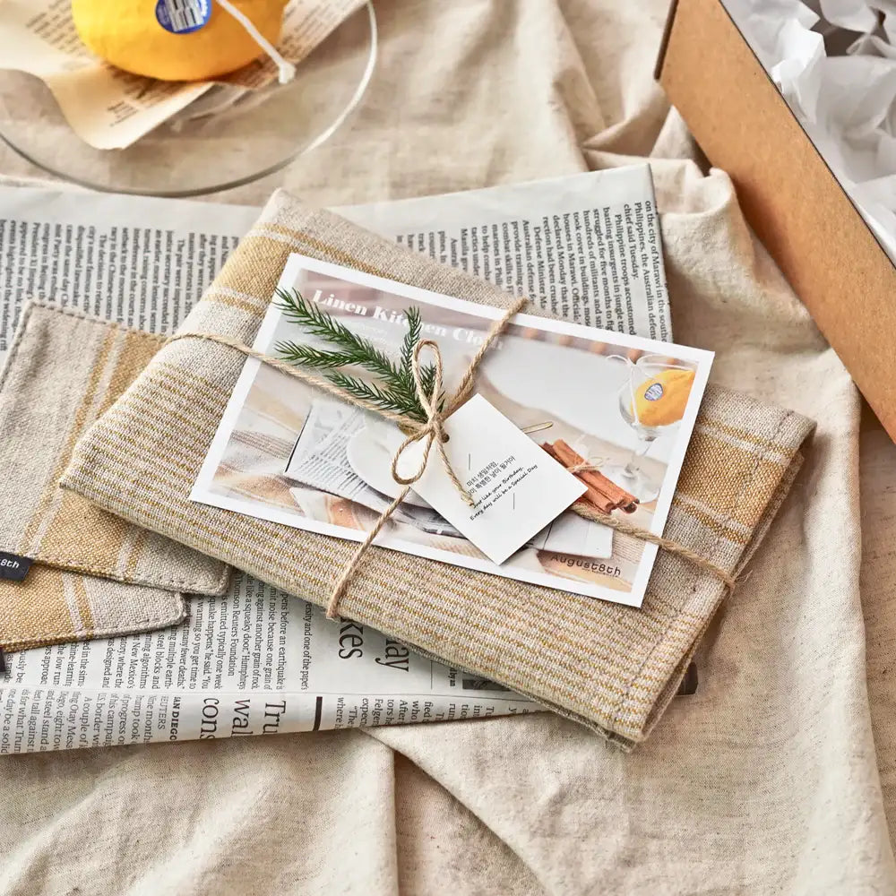 August8th - Natural Hemp Linen Cross Kitchen Cloth - August8th - Accessories - Harumio