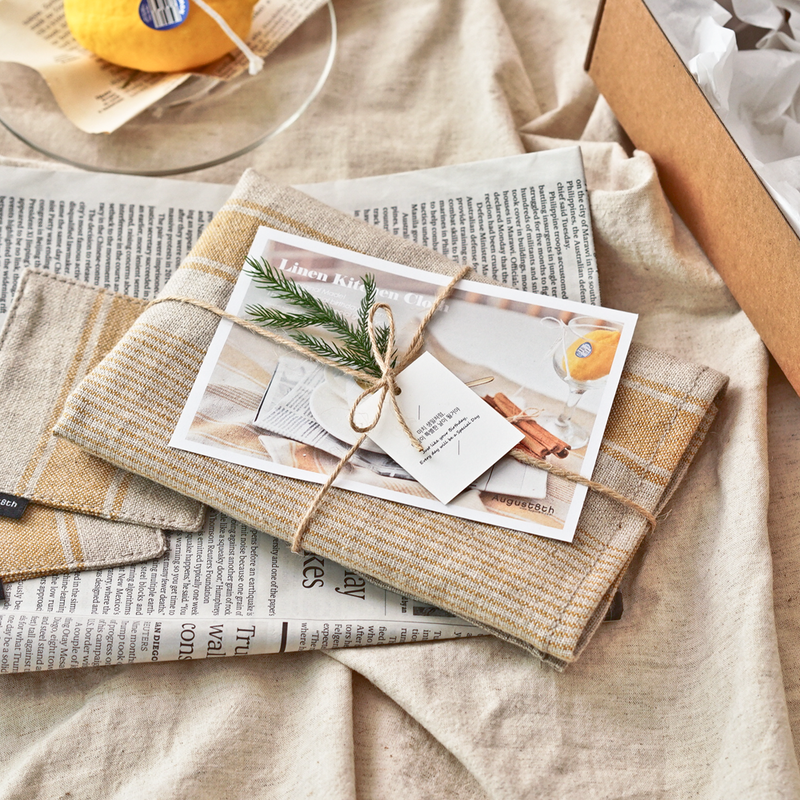 August8th - Natural Hemp Linen Cross Kitchen Cloth