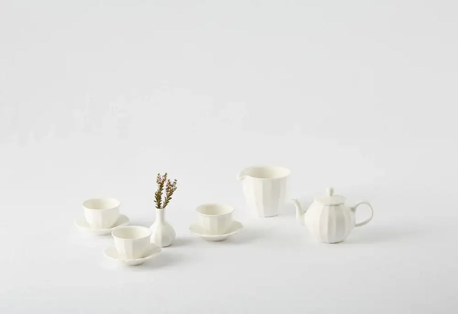 Chaora - White Porcelain Angle Tea Set (3 Pax) - Chaora - Tableware - Harumio