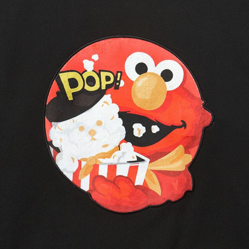 Beyond Closet x Sesame Street - Elmo Signature Patch Sweatshirt - Black