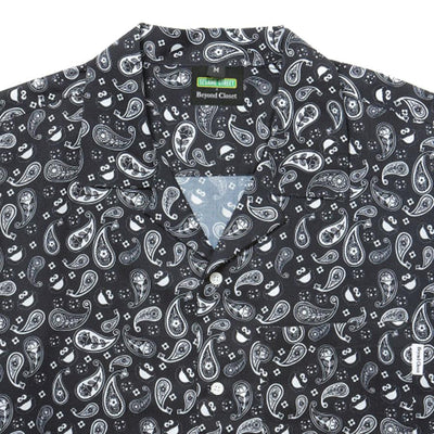 Beyond Closet x Sesame Street - Paisley Print Short Sleeve Shirt - Black