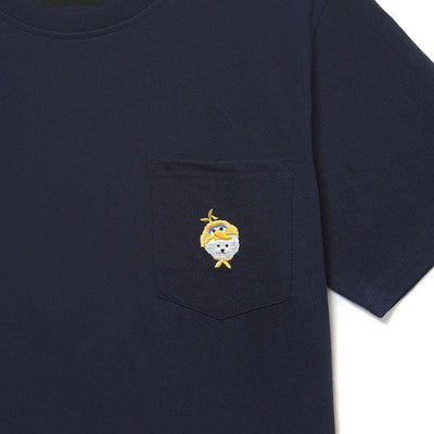 Beyond Closet x Sesame Street - Signature Logo Pocket Short Sleeve T-shirt - Navy