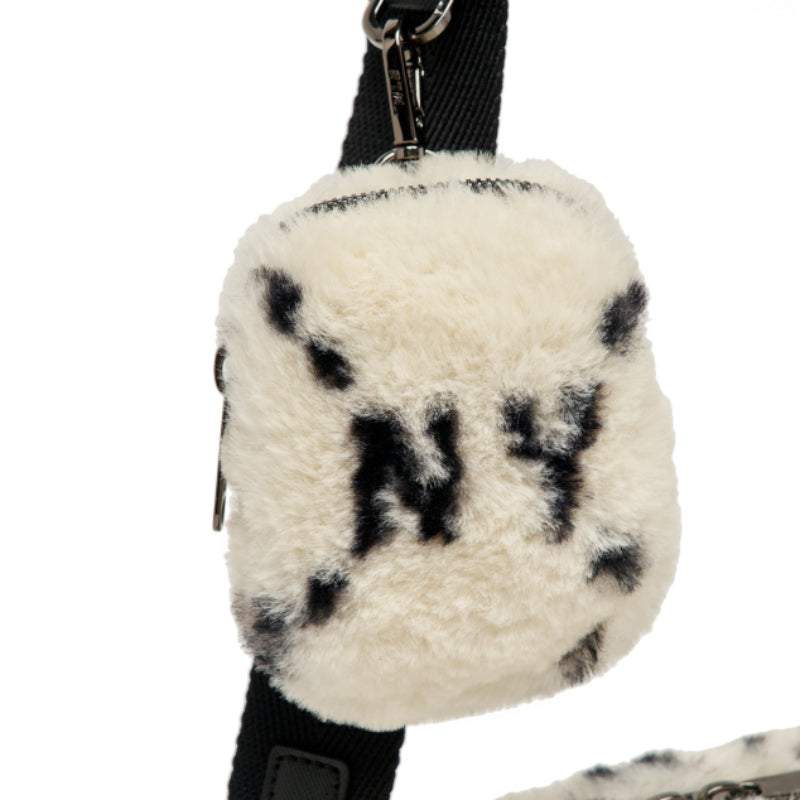 MLB Korea - Diamond Monogram Fur Crossbody Bag