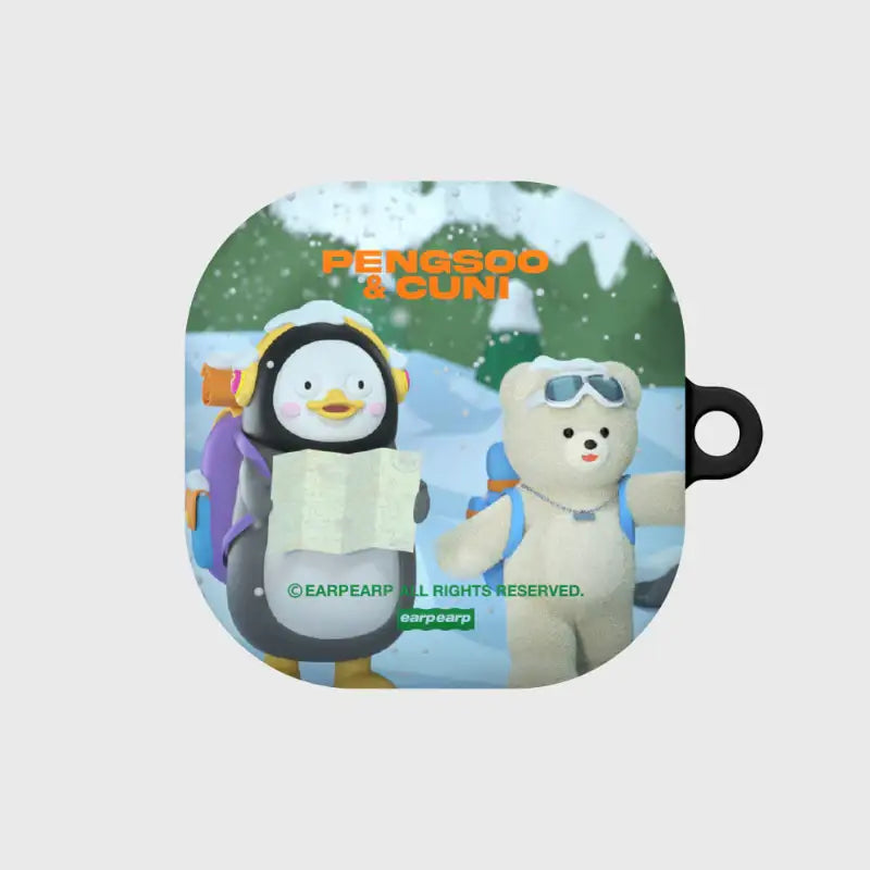 Earpearp x Pengsoo - Winter Travel Friends Buds & Buds Plus Hard Case (Blue) - Earpearp x Pengsoo - Buds Case - Harumio