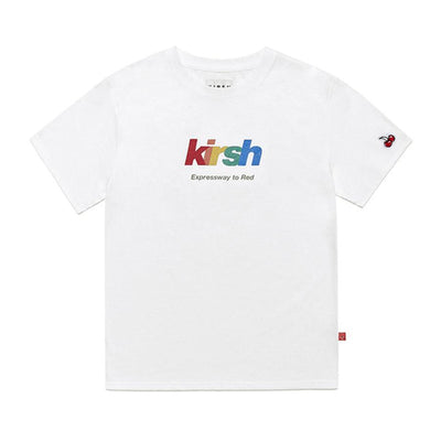 Kirsh - Glitter Rainbow Logo T-Shirt - White