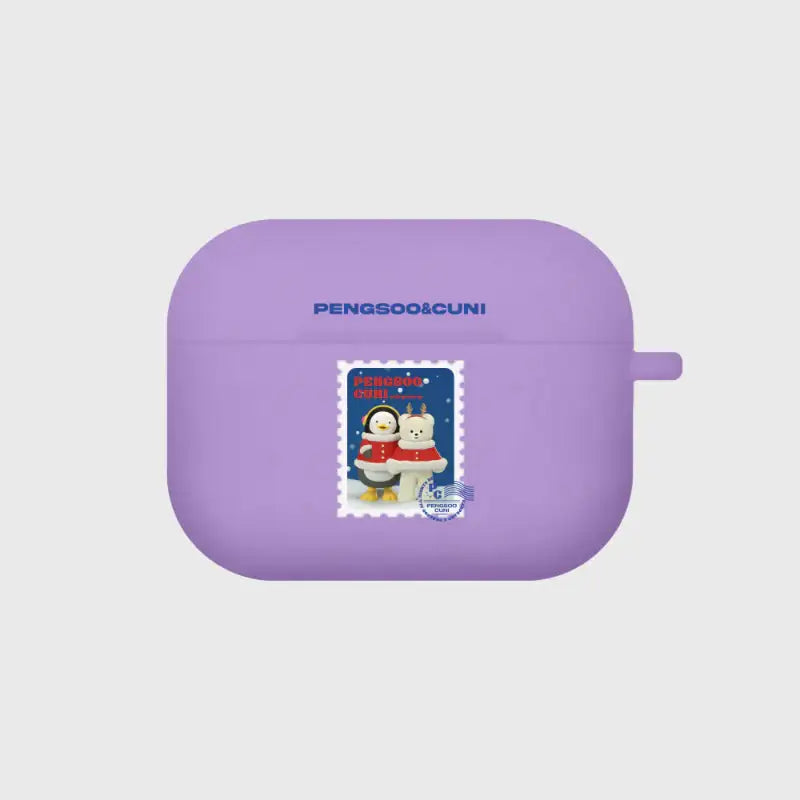 Earpearp x Pengsoo - Stamp Pengsoo and Cuni AirPods/AirPods Pro Clear Jelly Case (Purple) - Earpearp x Pengsoo - AirPods Case - Harumio