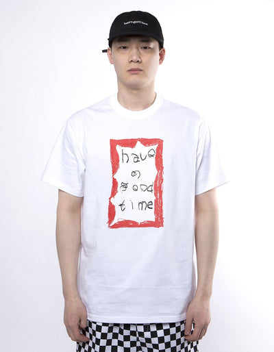 have a good time - Crayon Frame Short Sleeve T-shirt - White