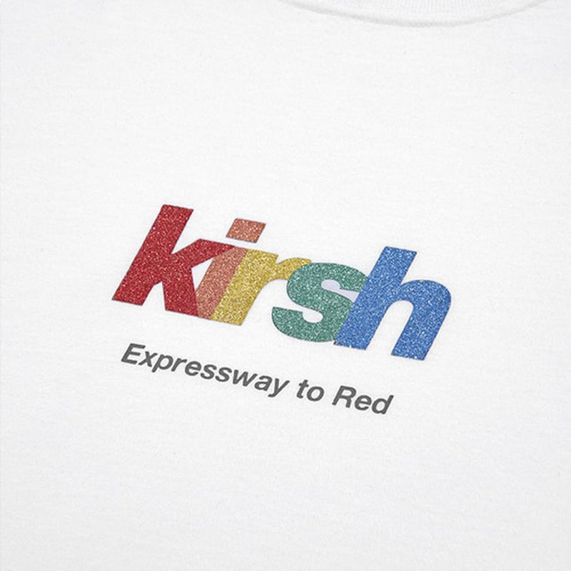 Kirsh - Glitter Rainbow Logo T-Shirt - White