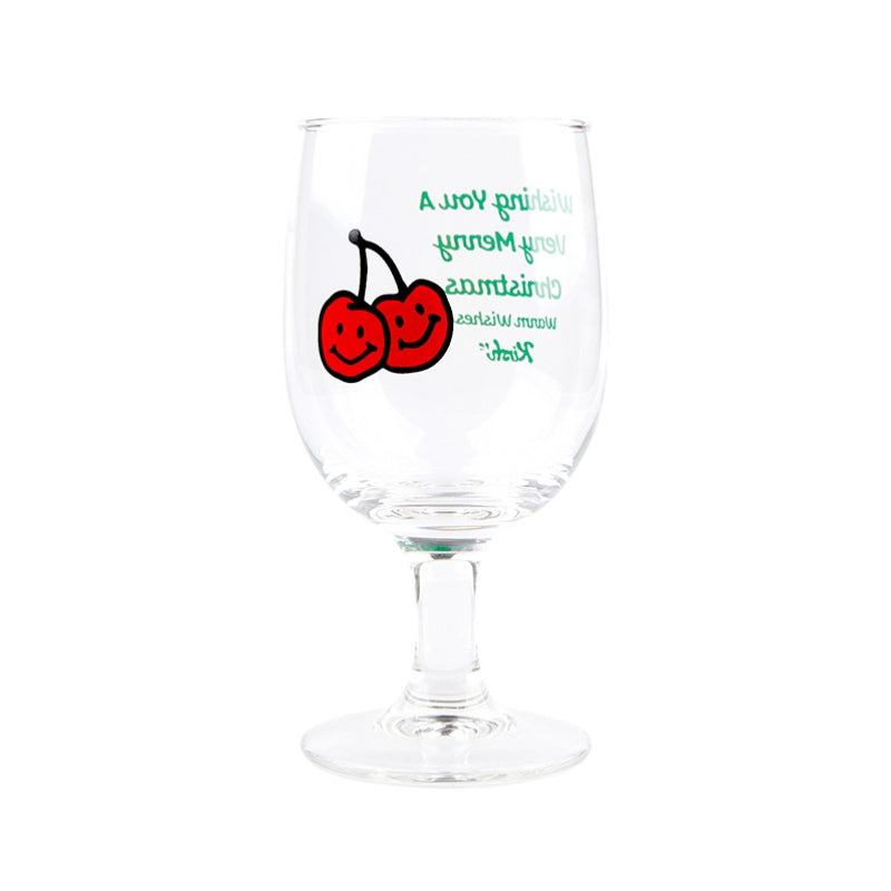 Kirsh - Doodle Cherry Christmas Wine Glass