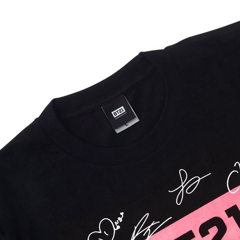 BT21 - BITE - Pink Collection - Black Logo Short Sleeve T-Shirt