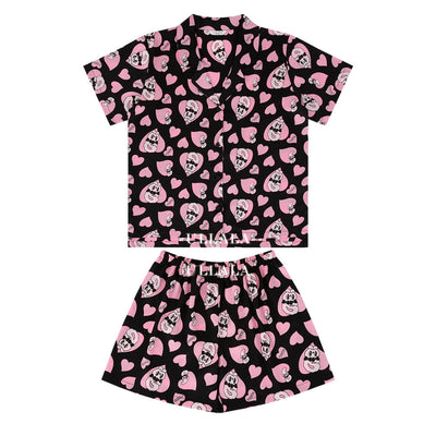 Esther Bunny x Ullala - Chic Bunny Short Sleeve Black Pajamas Set