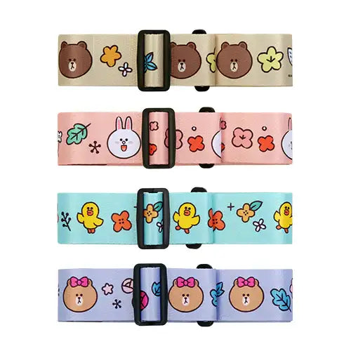 LINE FRIENDS - Official Merch - Luggage Belt - Line Friends - Luggage Cover - Harumio