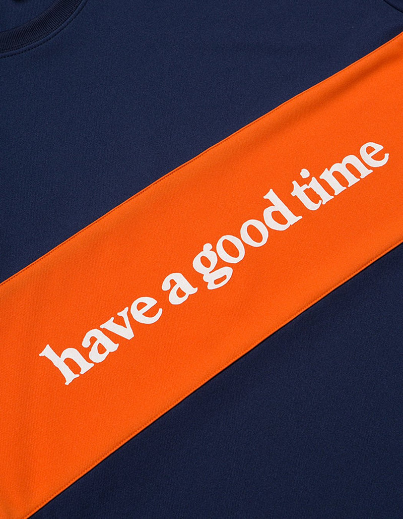 have a good time - Panel Jersey Long Sleeve T-shirt - Navy