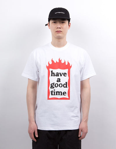 have a good time - Fire Frame Short Sleeve T-shirt - White
