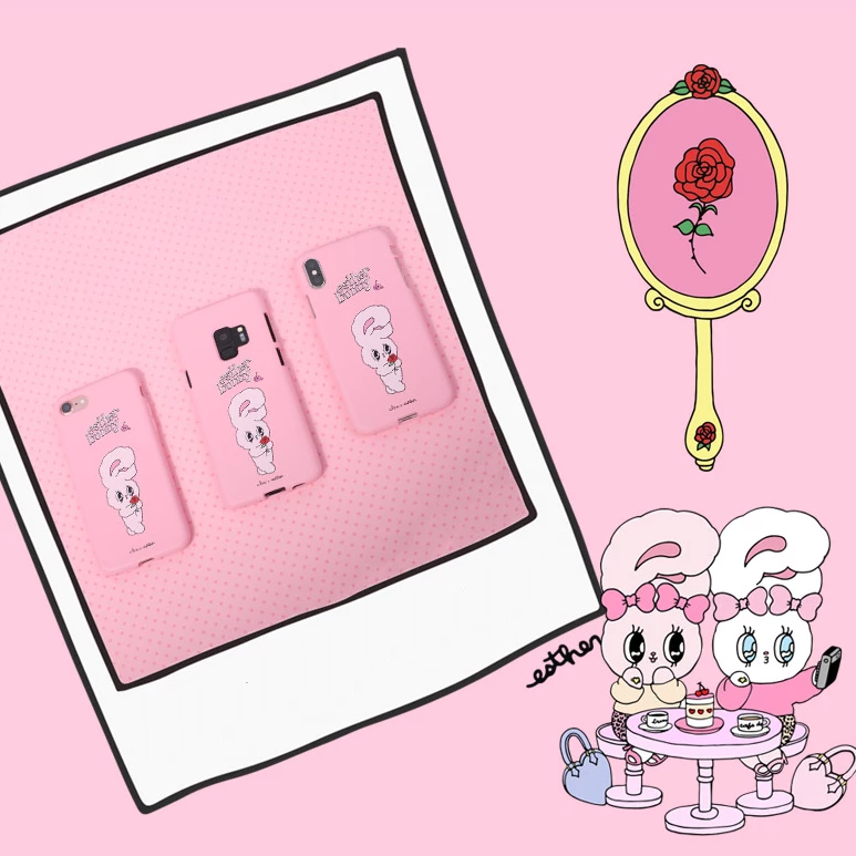 Clue X Esther Bunny - Strawberry Milk Phone Case for iPhone X / XS