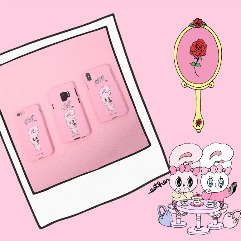Clue X Esther Bunny - Strawberry Milk Phone Case for iPhone 7/8 - CLUE - Accessories - Harumio