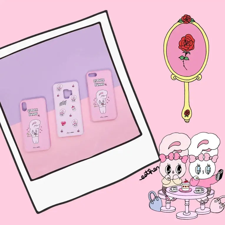 Clue X Esther Bunny - Pink Hard Phone Cover for Galaxy 9 - CLUE - Accessories - Harumio