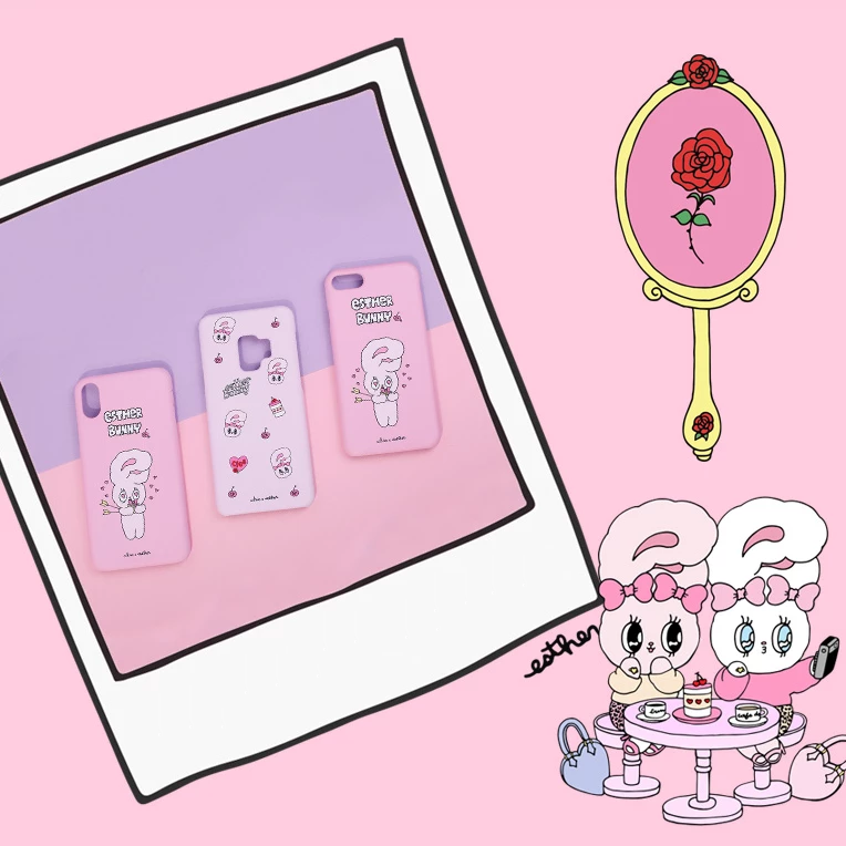 Clue X Esther Bunny - Pink Hard Phone Cover for Galaxy 9