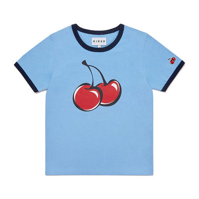 Kirsh - Big Cherry Ringer T-Shirt - Blue