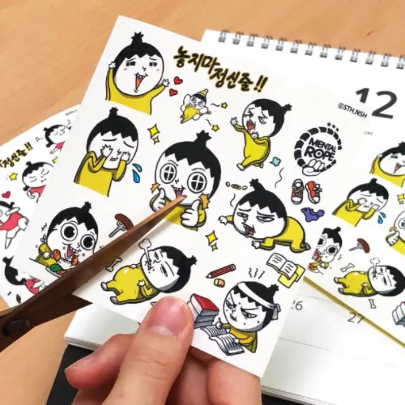 Don't Let Go of the Mental Rope - Set of 2 Cut-out Stickers - Webtoon Shop - Stickers - Harumio
