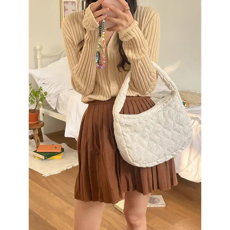 Ovuni - Quilted Hobo Bag - Ovuni - Bag - Harumio