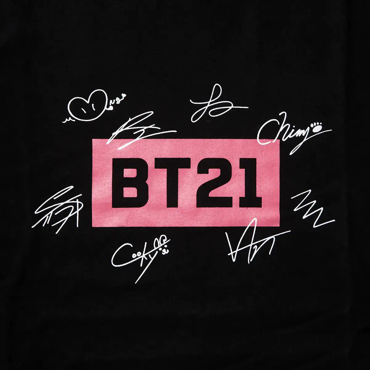 BT21 - BITE - Pink Collection - Black Logo Short Sleeve T-Shirt - BT21 - Clothes - Harumio