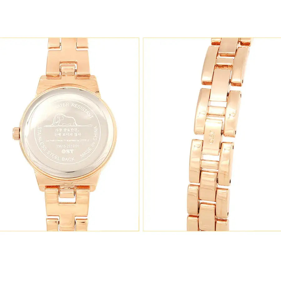 Le Petit Prince x OST - Elephant-Eating Boa Snake Moon Phase Rose Gold Metal Watch - OST - Watches - Harumio