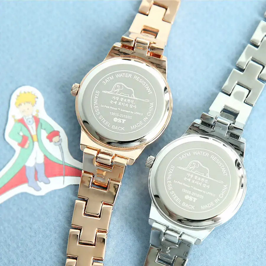 Le Petit Prince x OST - Elephant-Eating Boa Snake Moon Phase Rose Gold Metal Watch - OST - Watches - Harumio