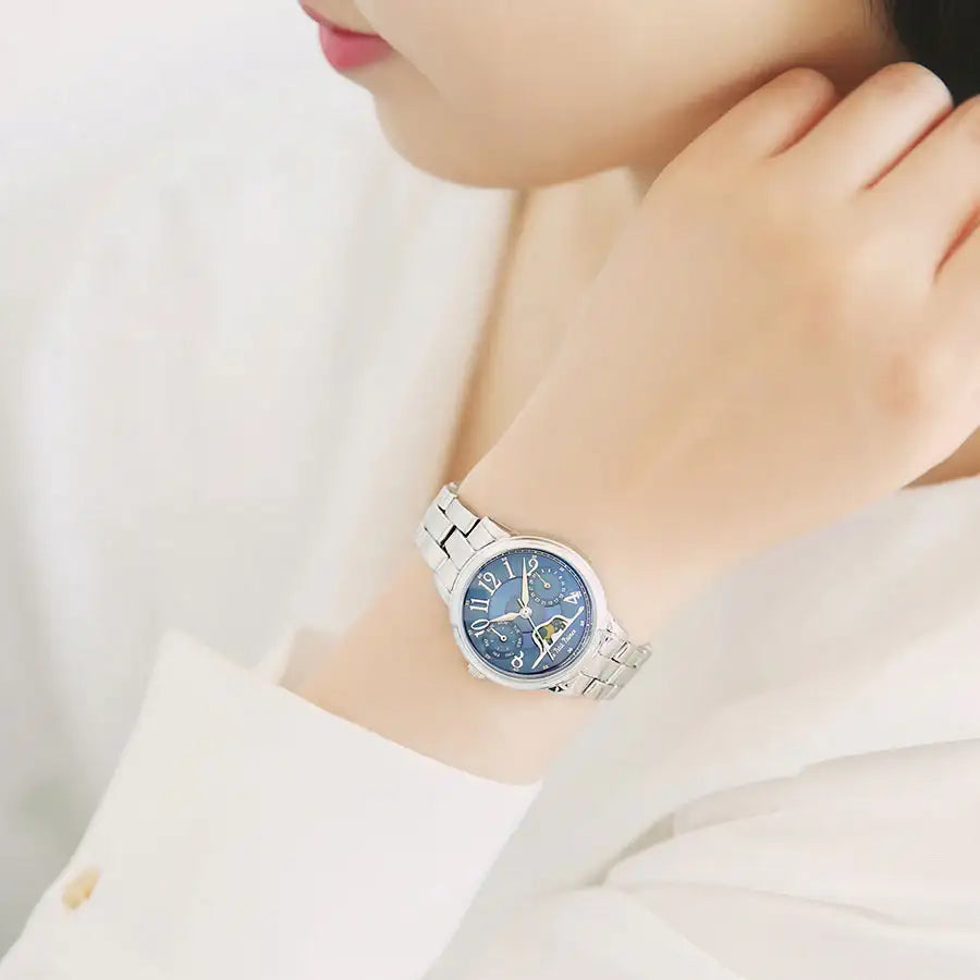 Le Petit Prince x OST - Elephant-Eating Boa Snake Moon Phase Silver Metal Watch - OST - Watches - Harumio