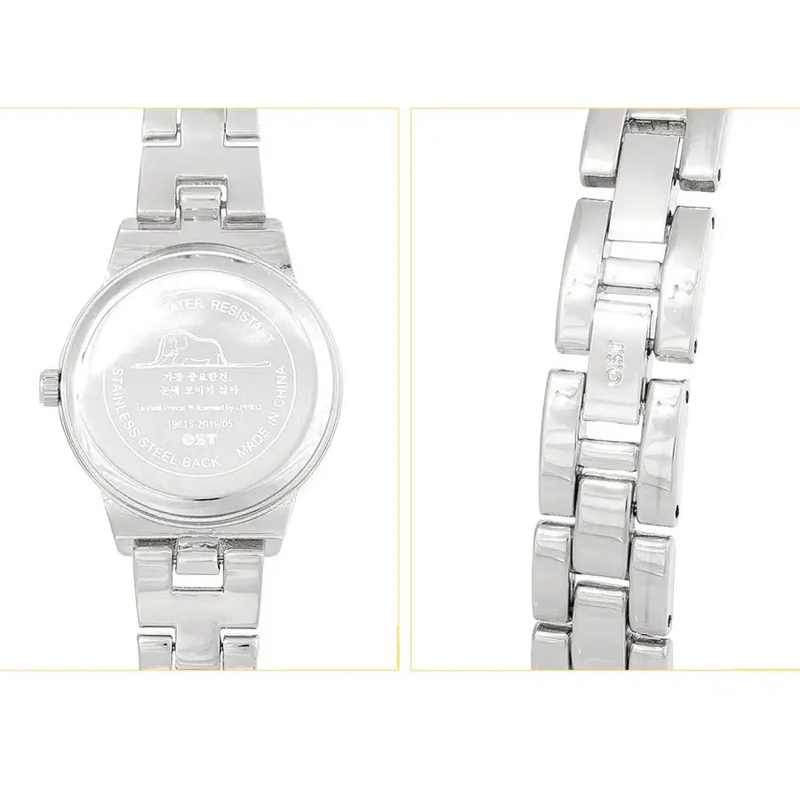 Le Petit Prince x OST - Elephant-Eating Boa Snake Moon Phase Silver Metal Watch - OST - Watches - Harumio