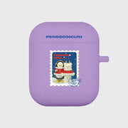 Earpearp x Pengsoo - Stamp Pengsoo and Cuni AirPods/AirPods Pro Clear Jelly Case (Purple) - Earpearp x Pengsoo - AirPods Case - Harumio