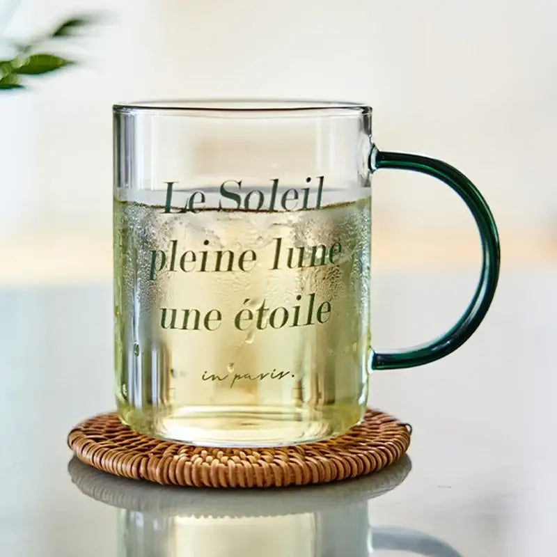 Korean Mine Lettering - Heat Resistant Glass Mug - Modern House - Mugs - Harumio