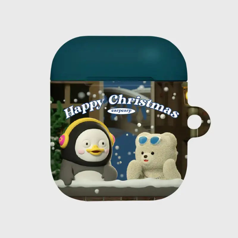 Earpearp x Pengsoo - White Christmas AirPods Hard Case (Navy) - Earpearp x Pengsoo - AirPods Case - Harumio