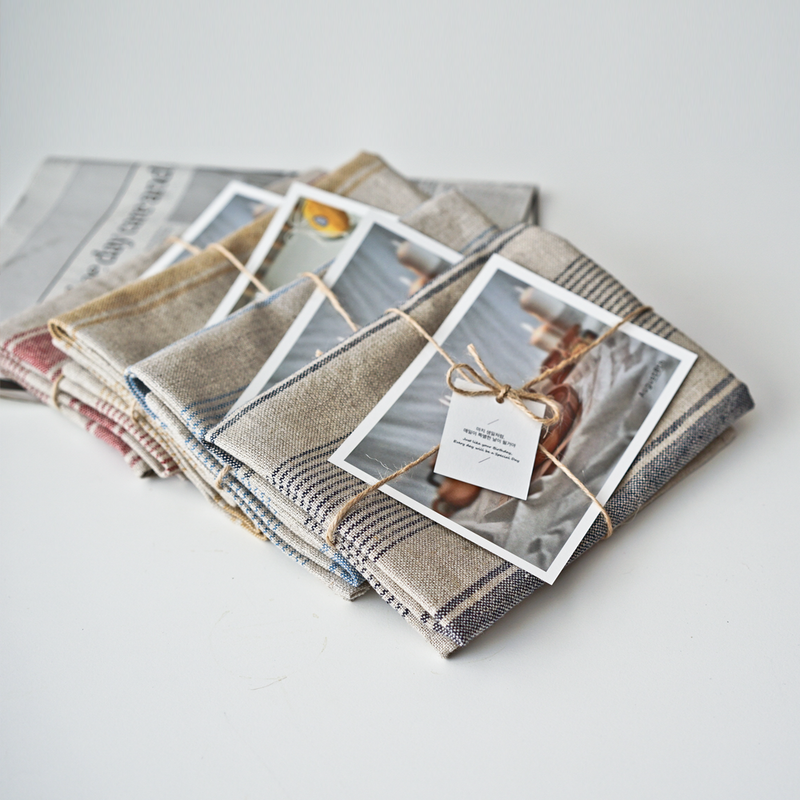 August8th - Natural Hemp Linen Cross Kitchen Cloth