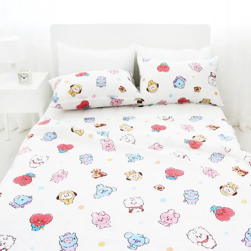 NARA HOME DECO X BT21- Baby Sketch Bamboo Ripple Bed Sheet - NARA HOME DECO X BT21 - Bed Textiles - Harumio