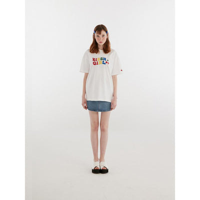 Kirsh - Short Sleeved Kirsh Girl Rainbow T-Shirt - White