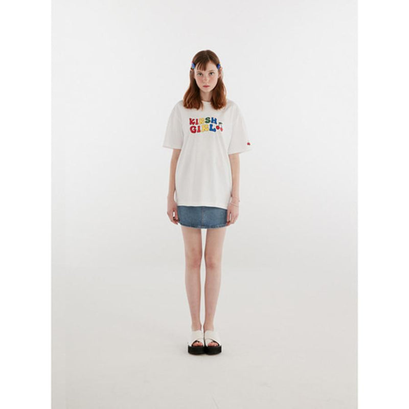 Kirsh - Short Sleeved Kirsh Girl Rainbow T-Shirt - White