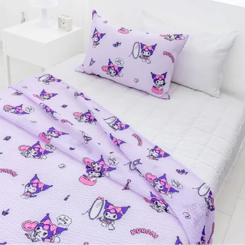 NARA HOME DECO X Kuromi - Bamboo Ripple Summer Bedding Set Of 2 - NARA HOME DECO - Bedding Set - Harumio