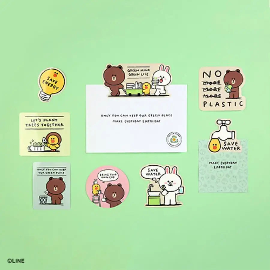 Monopoly x LINE - Brown and Friends - Removable Sticker Love Earth - Monopoly - Accesories - Harumio