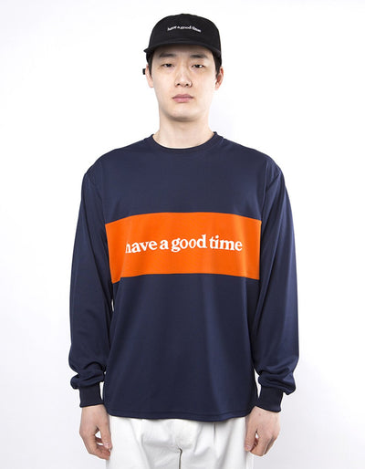 have a good time - Panel Jersey Long Sleeve T-shirt - Navy