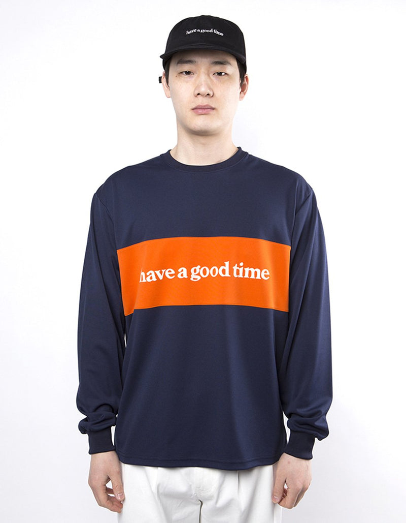 have a good time - Panel Jersey Long Sleeve T-shirt - Navy