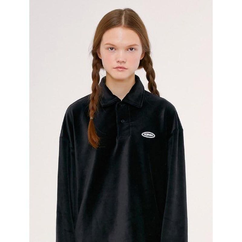 Kirsh - Long Sleeved Velour Collar Shirt - Black