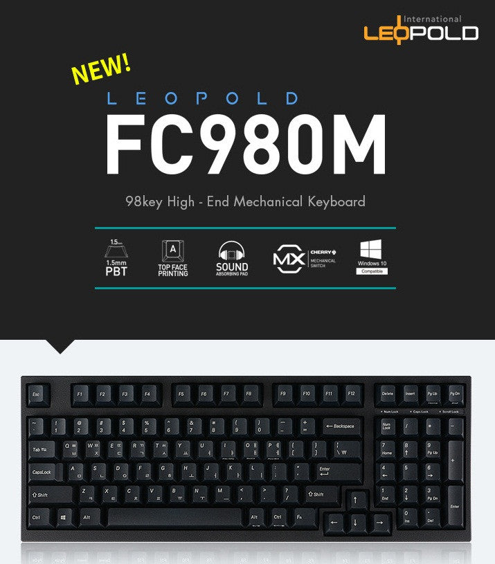 Leopold FC980M Laser Printed PBT Keycap ( English / Hangul ) - Mechanical Keyboard - Harumio