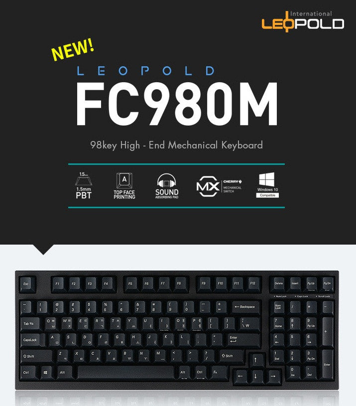 Leopold FC980M Low Noise Keycap ( English / Hangul ) - Mechanical Keyboard - Harumio