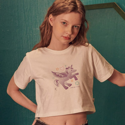 Ambler - Unicorn In Dream Crop T-shirt