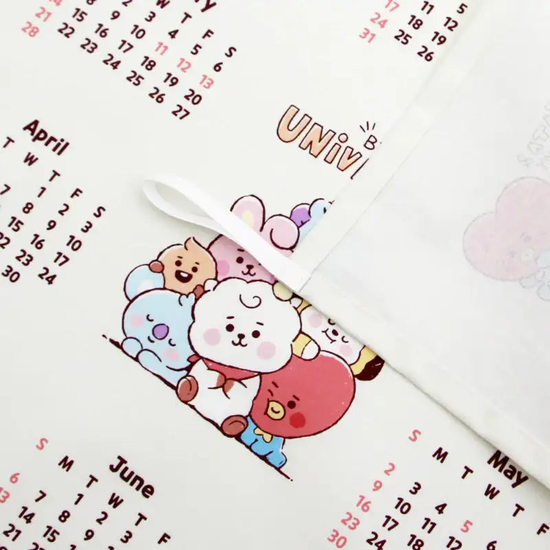 NARA HOME DECO X BT21- Sketch Fabric Calendar - NARA HOME DECO X BT21 - Accessories - Harumio